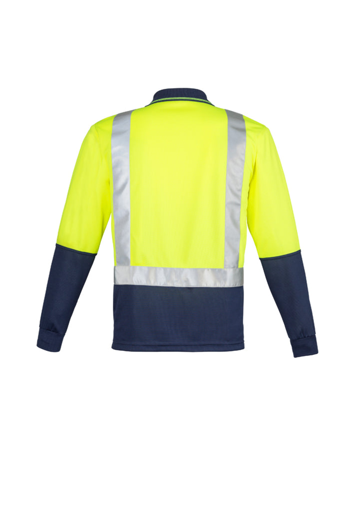 Mens Hi Vis Spliced Polo - Long Sleeve Shoulder Taped ZH234