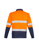 Mens Hi Vis Spliced Polo - Long Sleeve Hoop Taped ZH235