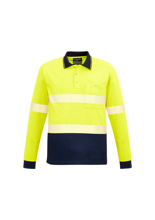 Unisex Hi Vis Segmented L/S Polo - Hoop Taped  ZH530