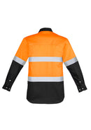 Mens Hi Vis Spliced Industrial Shirt - Hoop Taped ZW123