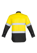 Mens Hi Vis Spliced Industrial Shirt - Hoop Taped ZW123