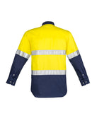 Mens Hi Vis Spliced Industrial Shirt - Hoop Taped ZW123