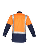 Mens Hi Vis Spliced Industrial Shirt - Shoulder Taped ZW124