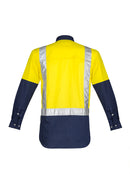 Mens Hi Vis Spliced Industrial Shirt - Shoulder Taped ZW124