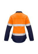 Womens FR Closed Front Hooped Taped Spliced Shirt ZW131