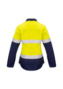 Womens FR Closed Front Hooped Taped Spliced Shirt ZW131
