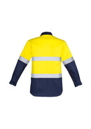 Mens Hi Vis Closed Front L/S Shirt - Hoop Taped ZW550