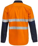 HEAVY DUTY HYBRID TWO TONE HALF PLACKET COTTON DRILL SHIRT WITH GUSSET SLEEVES AND CSR REFLECTIVE TAPE WS6031