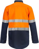 HI VIS TWO TONE HALF PLACKET COTTON DRILL SHIRT WITH SEMI GUSSET SLEEVES AND CSR REFLECTIVE TAPE WS6033