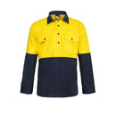 HEAVY DUTY HYBRID TWO TONE HALF PLACKET COTTON DRILL SHIRT WITH GUSSET SLEEVES WS4254