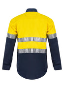 HEAVY DUTY HYBRID TWO TONE HALF PLACKET COTTON DRILL SHIRT WITH GUSSET SLEEVES AND CSR REFLECTIVE TAPE WS6031