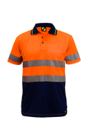 HI VIS TWO TONE SHORT SLEEVE MICROMESH POLO WITH POCKET AND CSR REFLECTIVE TAPE WSP410